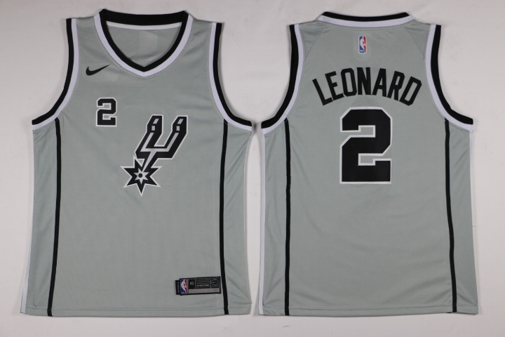 Men San Antonio Spurs #2 Leonard Grey Game Nike NBA Jerseys->san antonio spurs->NBA Jersey
